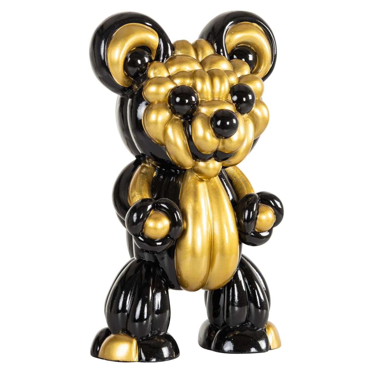 Decoratief object Silly teddybeer polyresin zwart/goud 30 cm