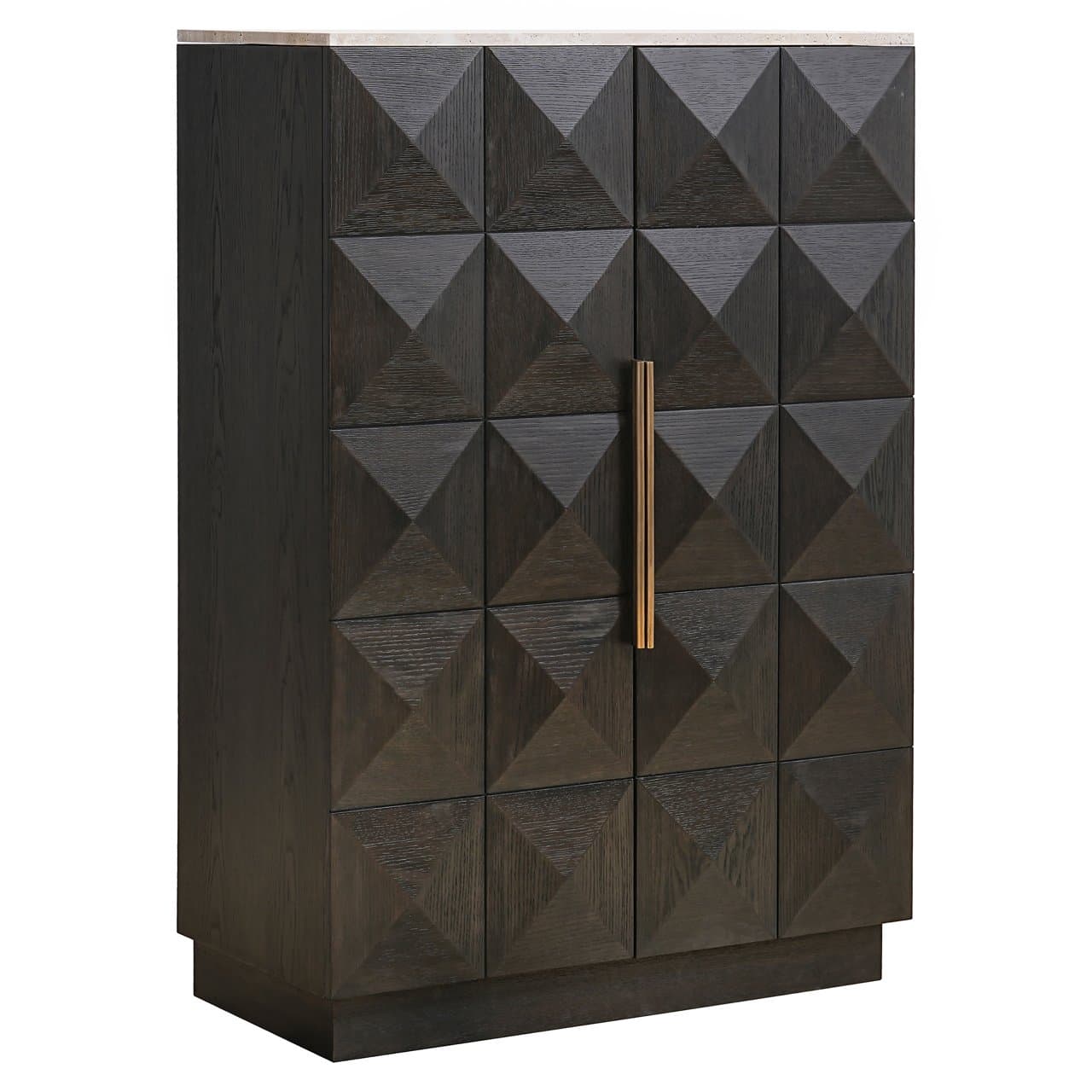 Opbergkast Claremont brown eiken met travertine blad 138 cm