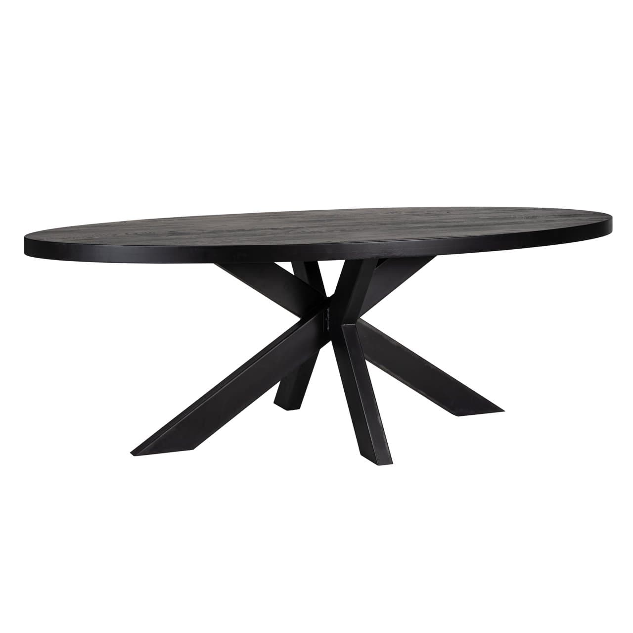 Eettafel Watson zwart eiken ovaal 235x100x78 cm