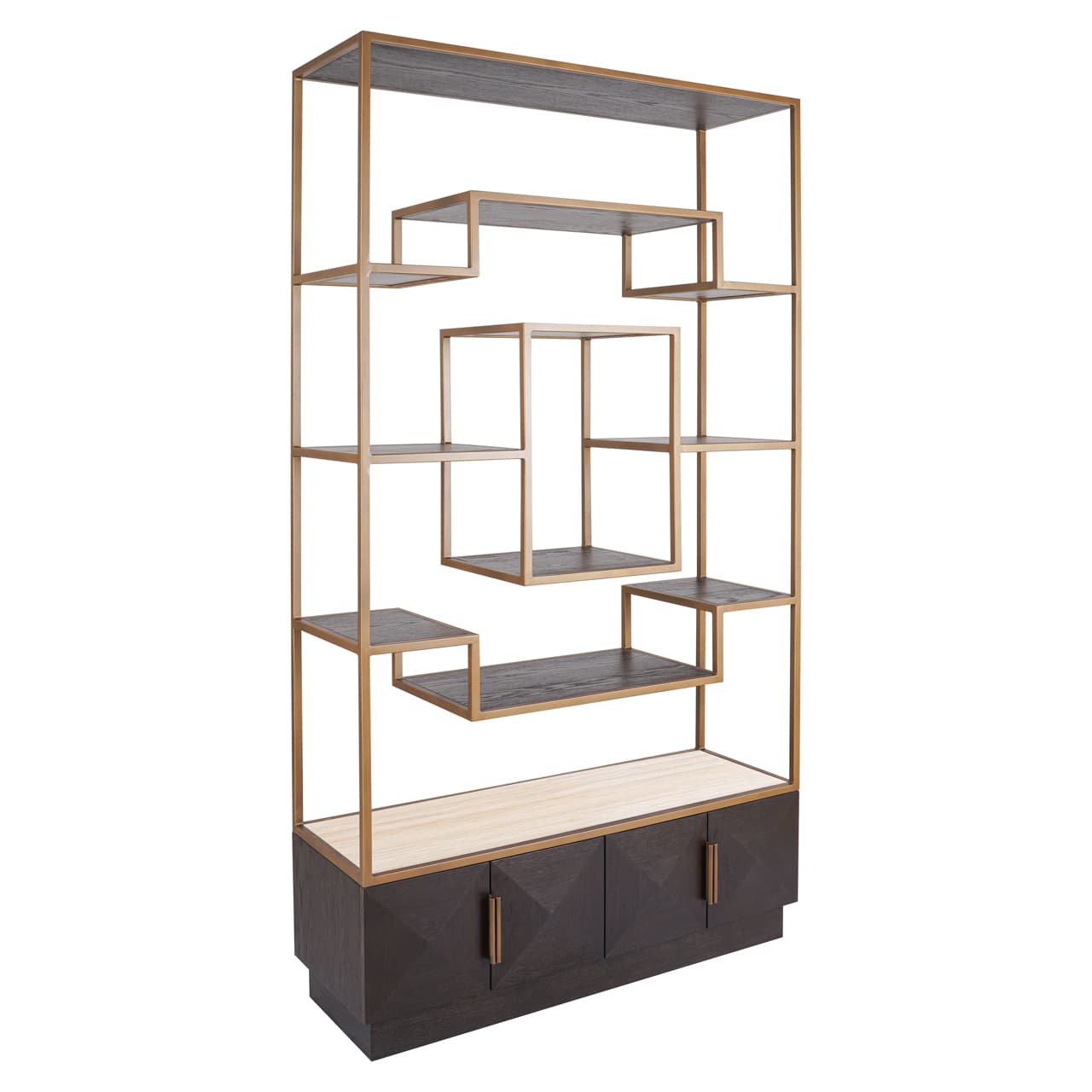 Wandkast Claremont brown open frame met kast 220 cm