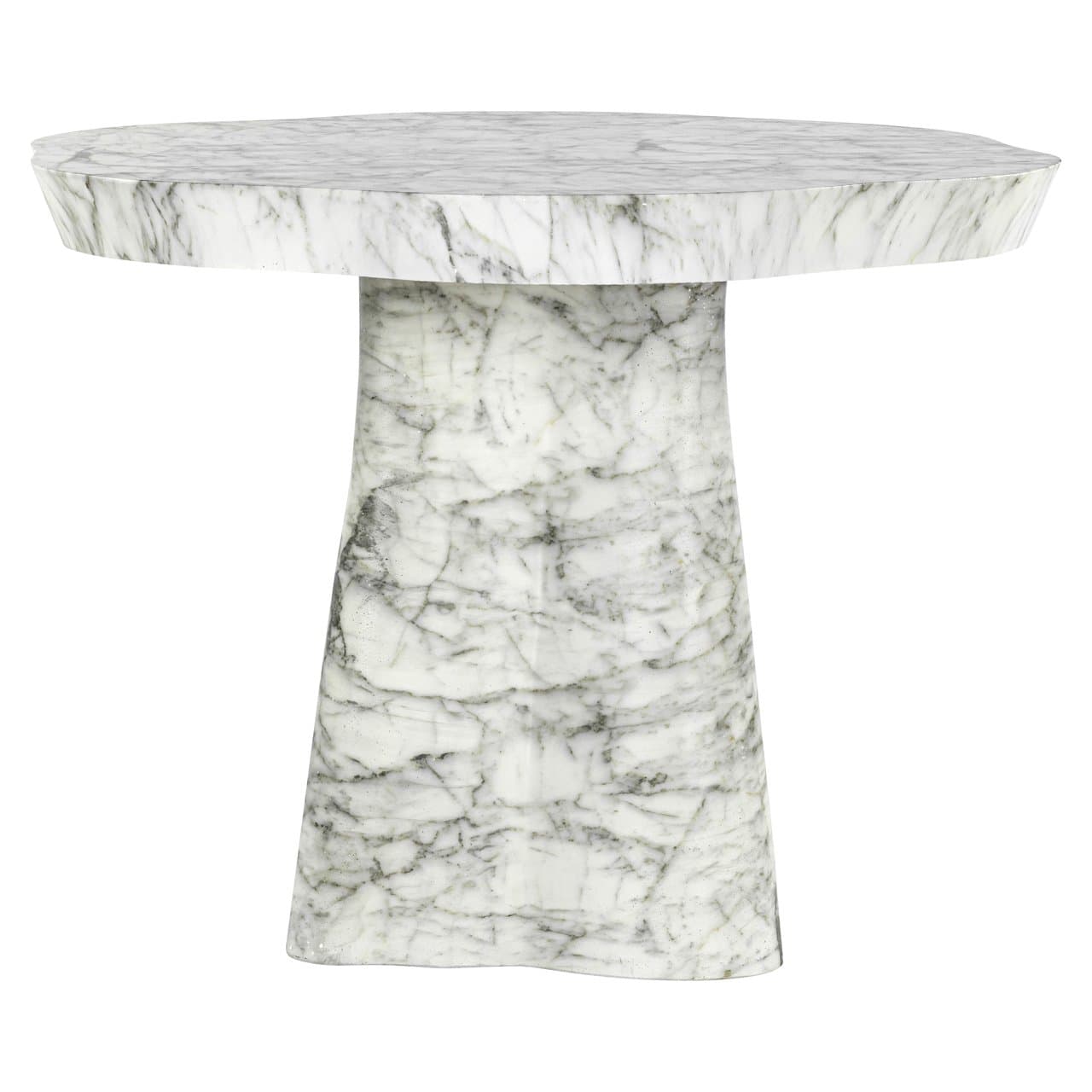 Outdoor eettafel Rockyard marmerlook wit rond 100 cm