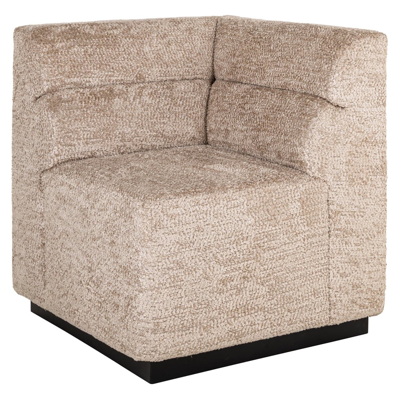 Eetkamerbank Delia hoekmodule bouclé beige 80x80x89 cm