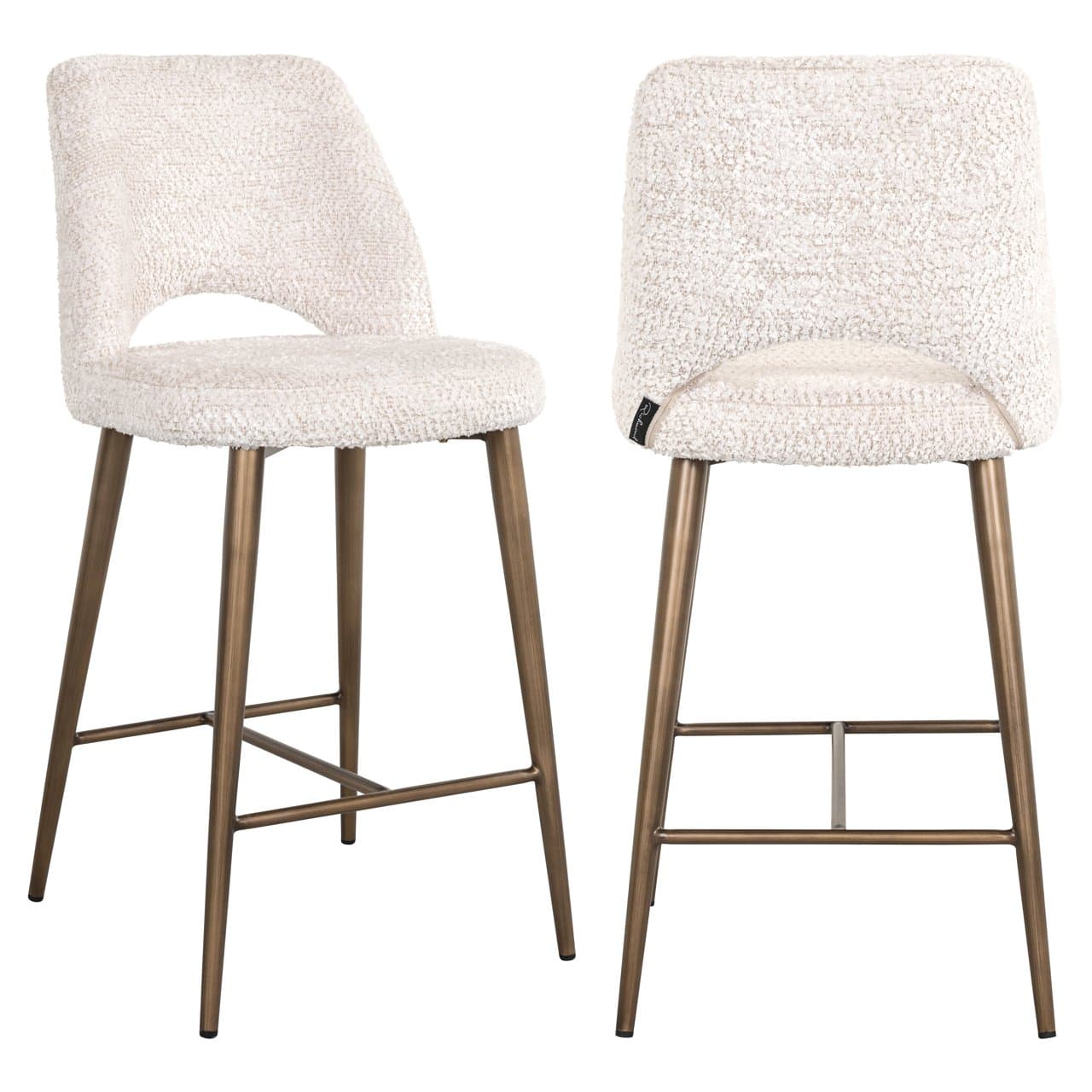 Counterstoel Delphine boucle cream 47x47x98 cm