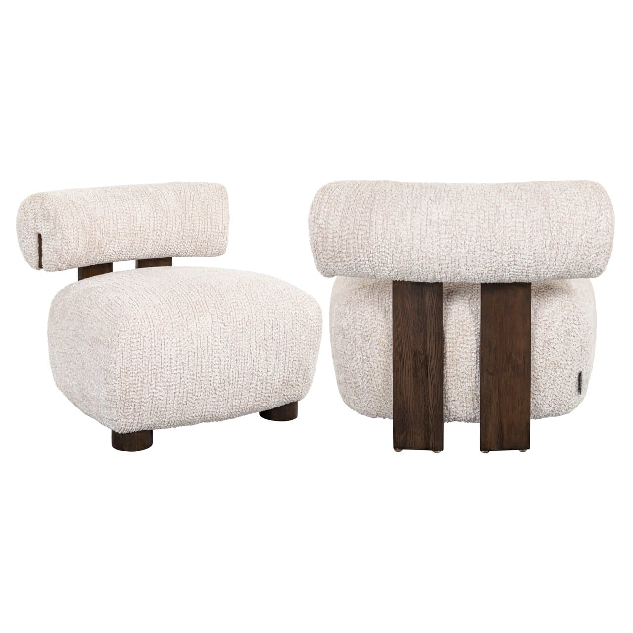Lounge stoel Arabella boucle cream 74x74x70 cm