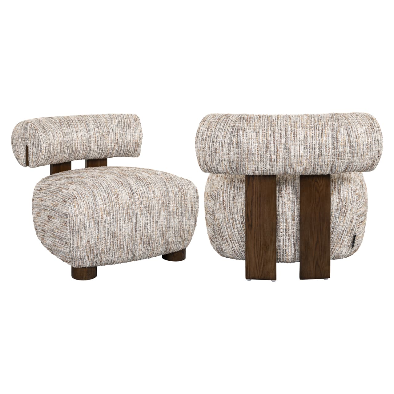 Lounge stoel Arabella greige coco met bouclé stof 75 cm