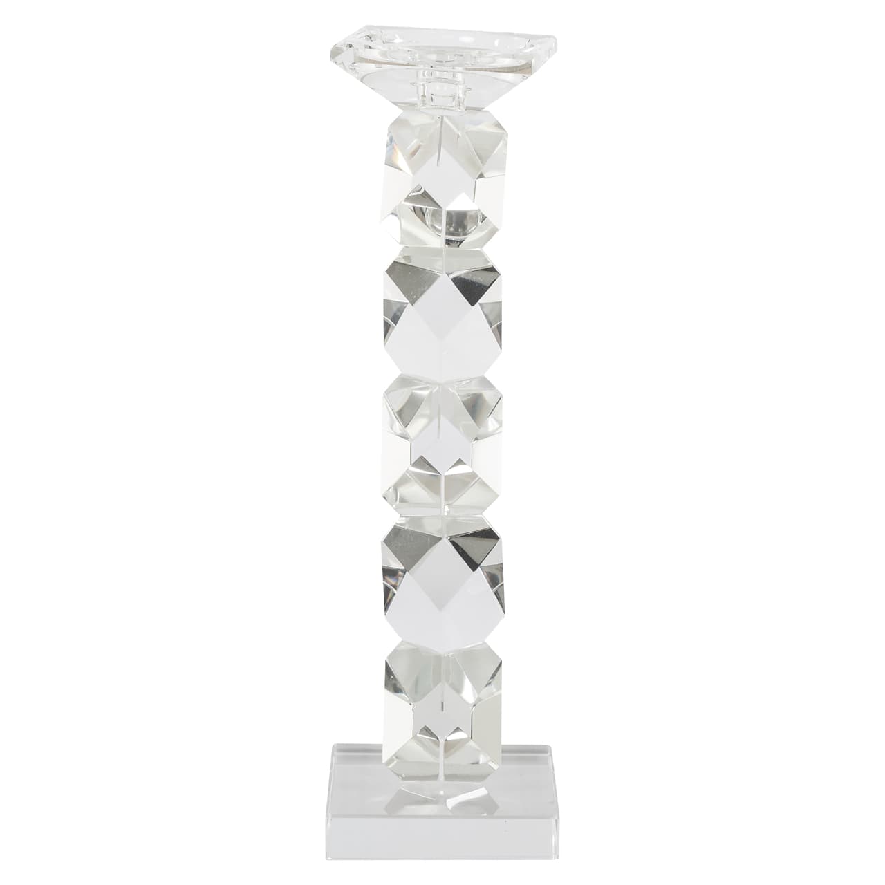 Kandelaar Zhara large glazen kristallook 35,5 cm