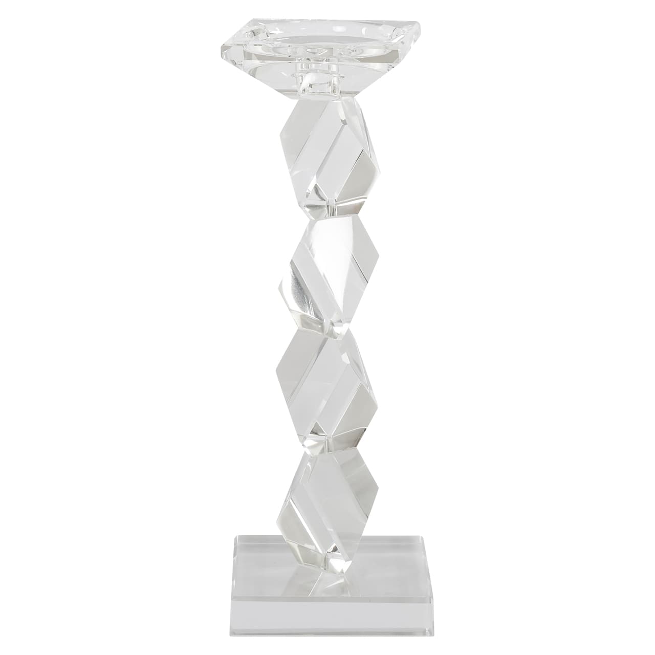 Kandelaar glas met facetten 29,5 cm - Zhara small