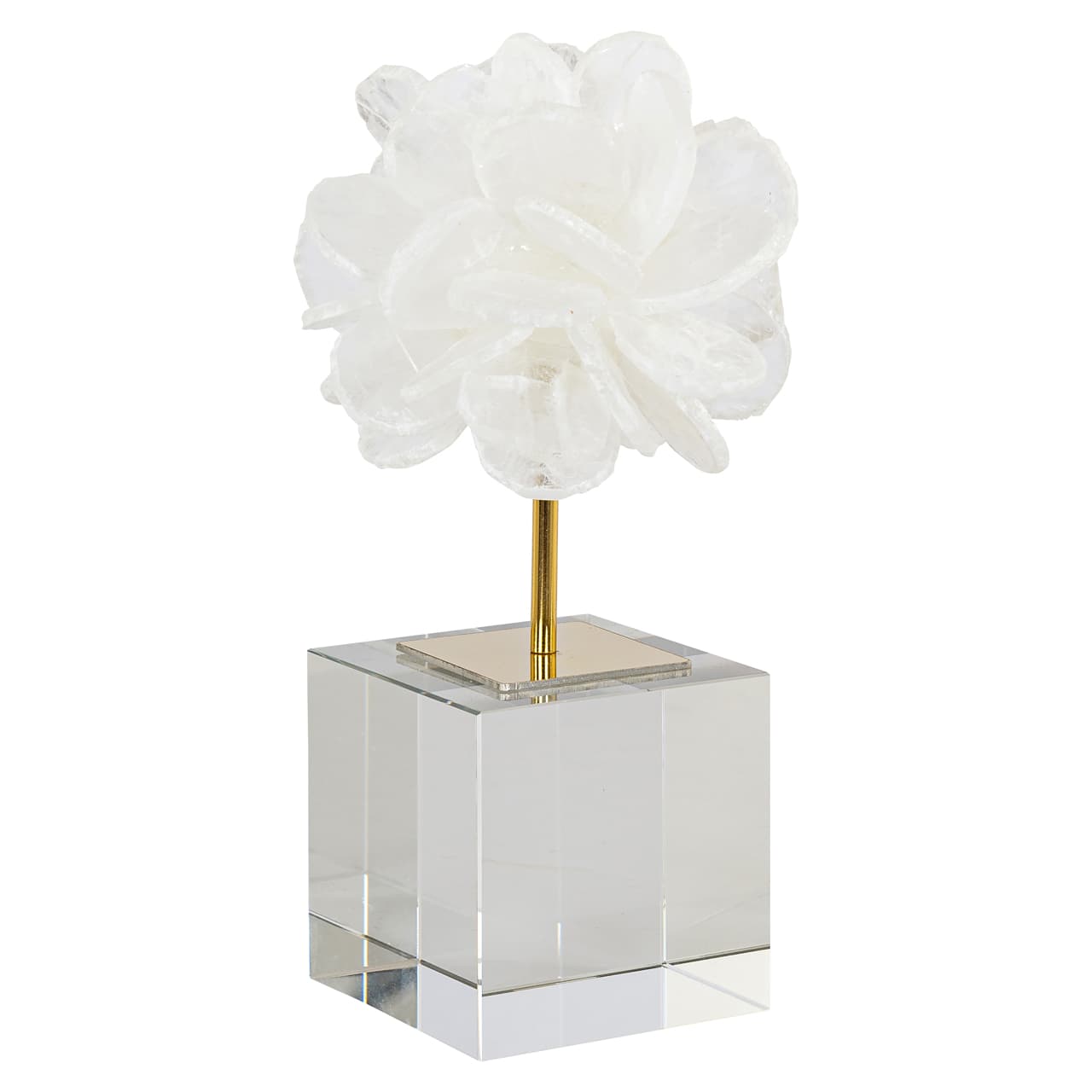 Decoratief object Eline white met bloemstructuur 20 cm