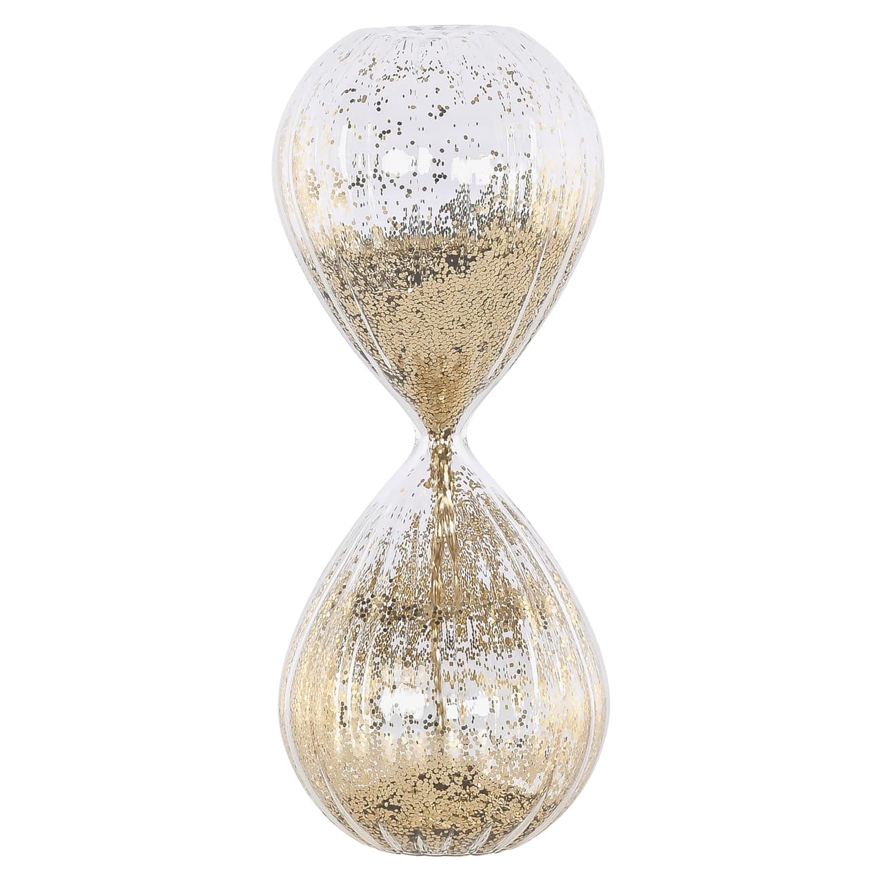 Zandloper decoratie glas goud 20 cm - Eila