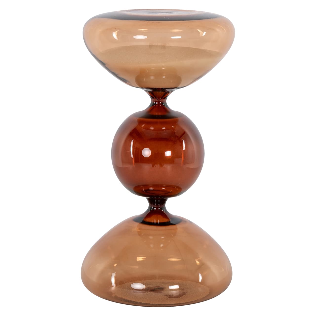 Glazen zandloper decoratief object brown 24,5 cm