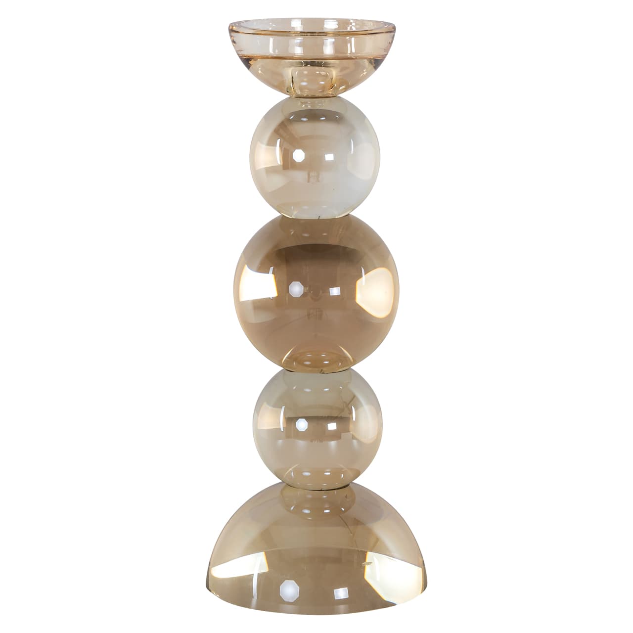 Kandelaar Emie brown glas small 30 cm