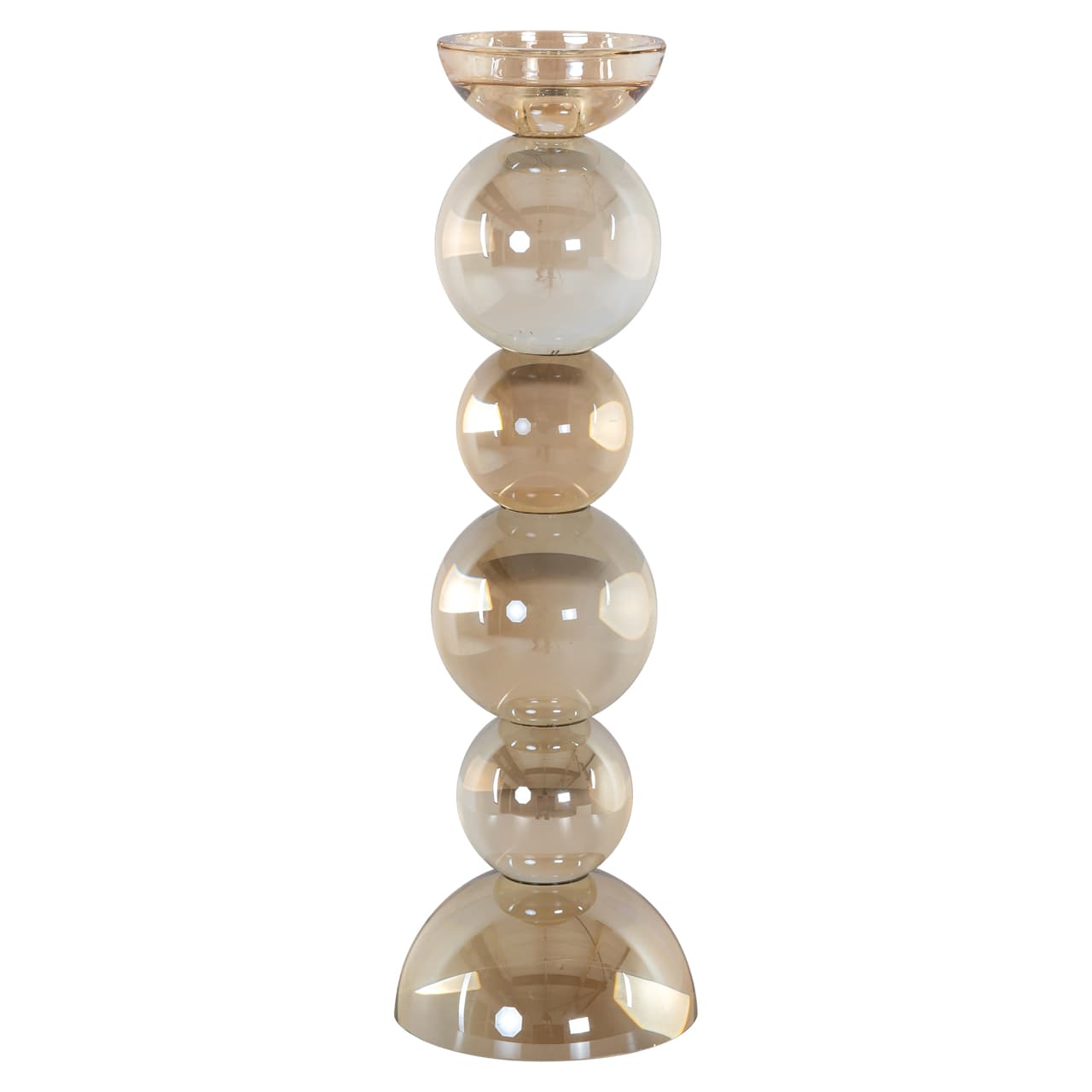 Kandelaar Emie glas brown large 38 cm