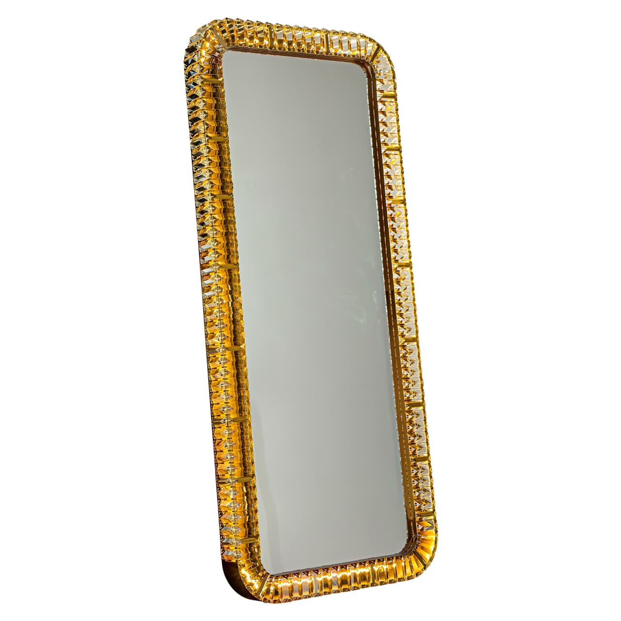Spiegel Kahlo bronze met verlicht kristallen frame 171 cm