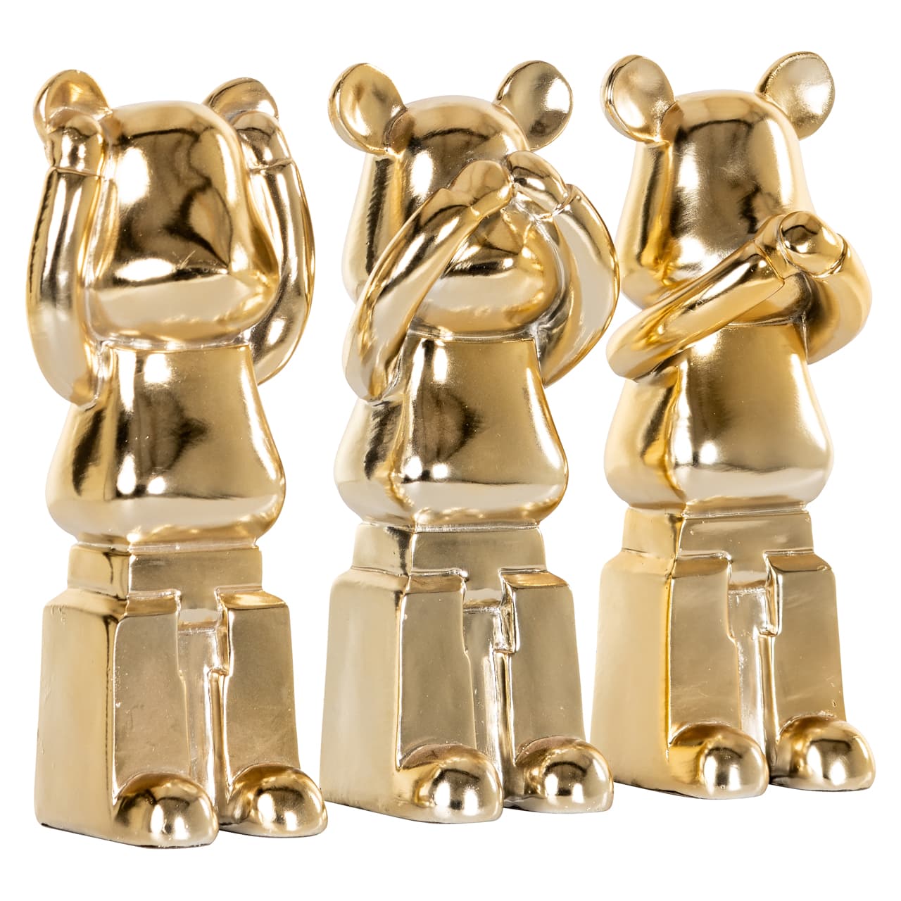 Decoratieve beeldjes set van 3 goud polyresin - horen zien zwijgen