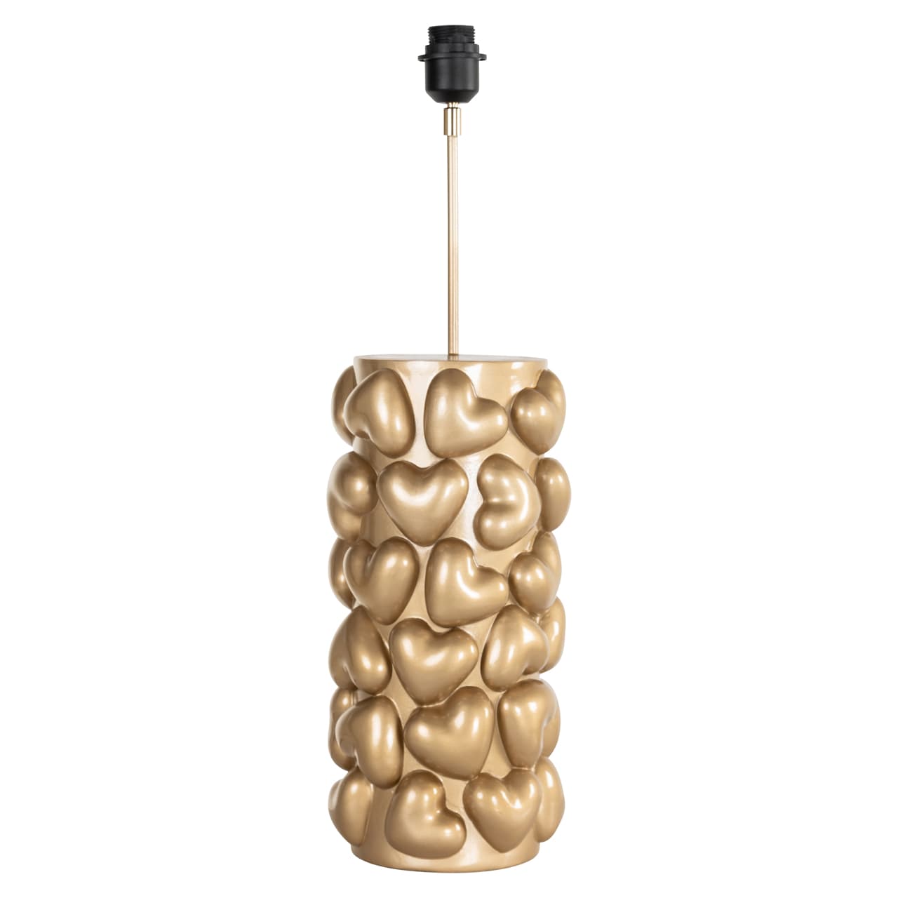 Tafellamp Nancy Hearts goud met hartvormen - polyresin 69 cm