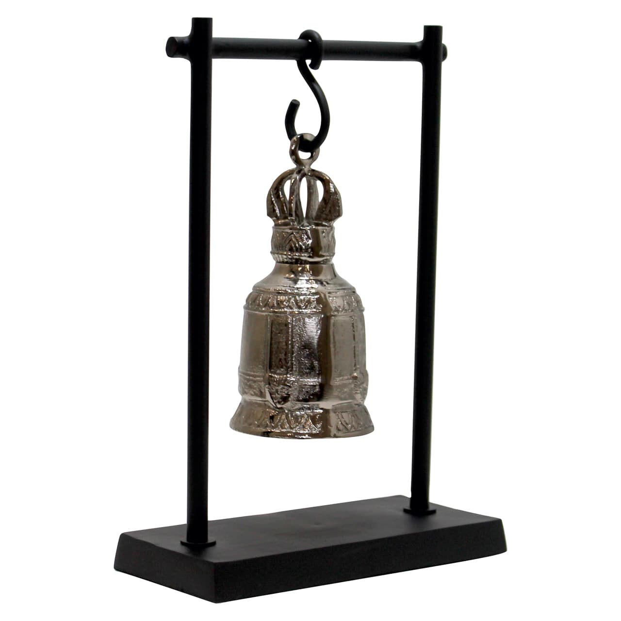 Decoratieve klok op standaard Mody zwart - aluminium en nikkel