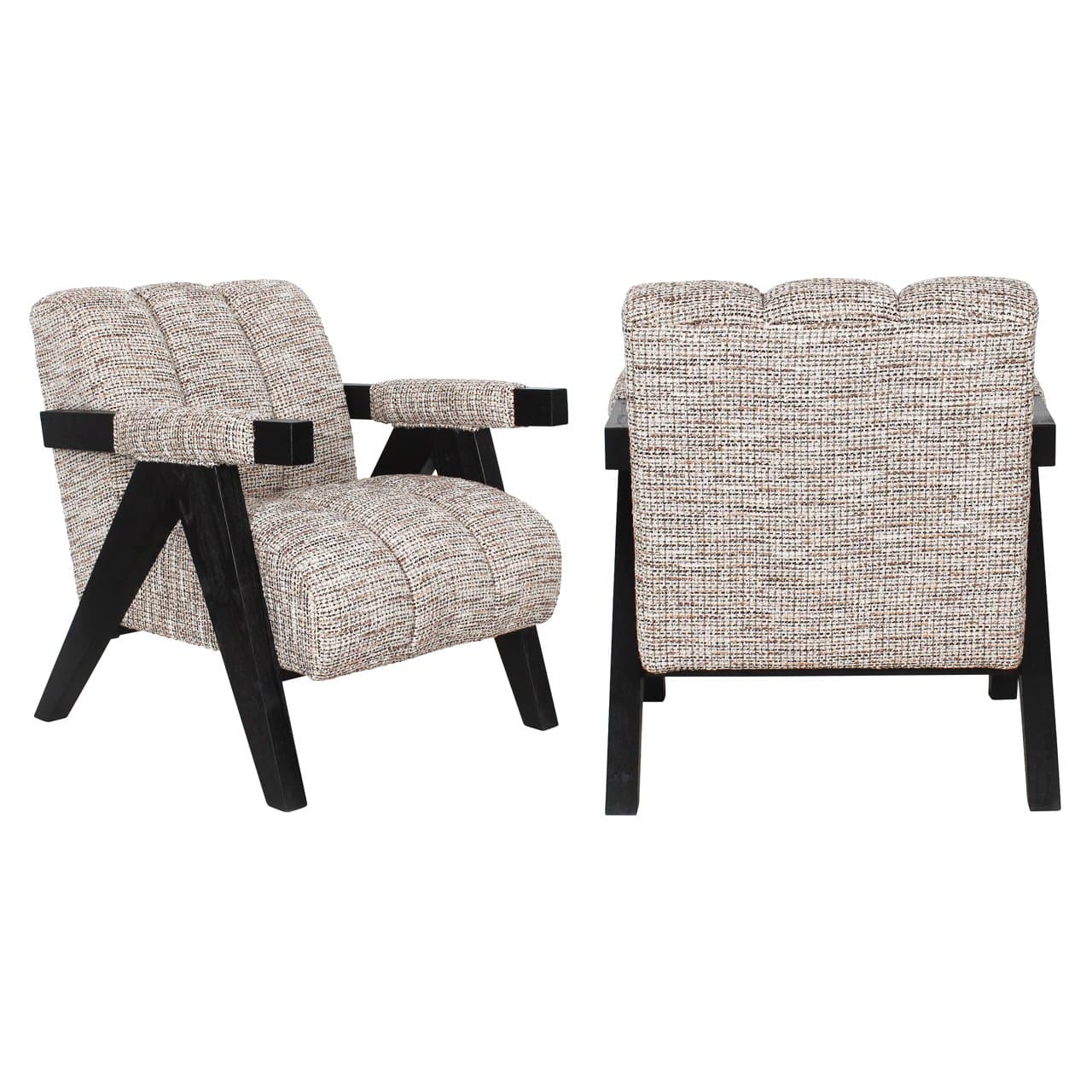 Lounge stoel Clover nature tweed bekleding 83 cm