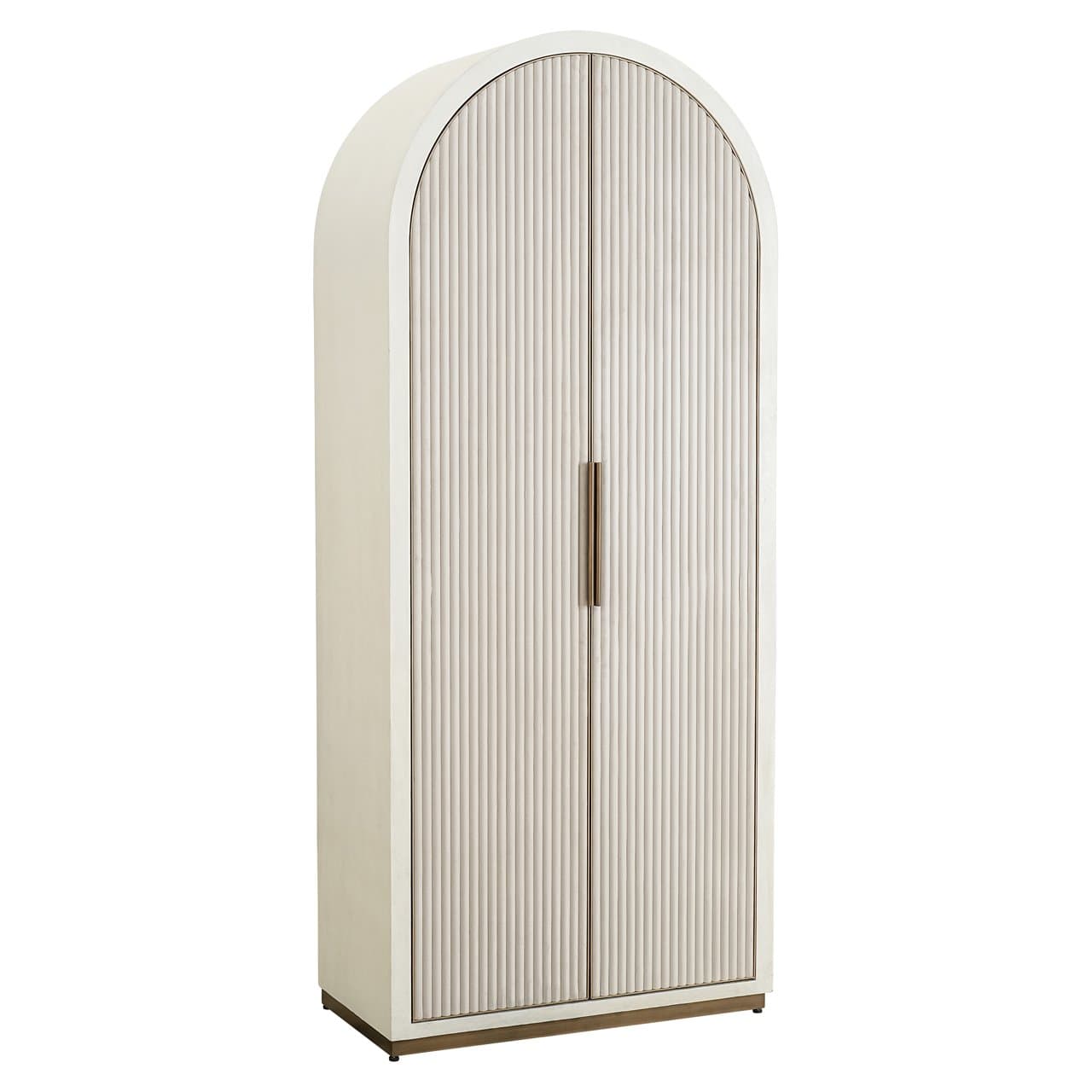 Opbergkast Tivoli white met boogvorm en geribbelde deuren 212 cm