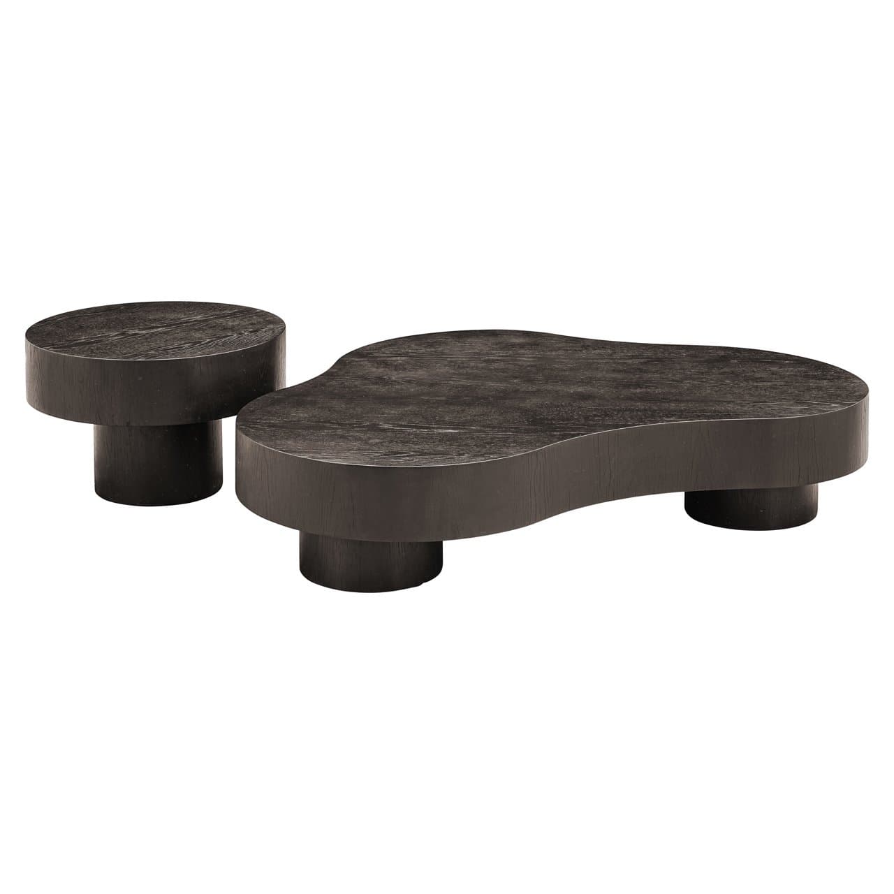 Salontafel Bogor dark coffee set van 2 organische tafels