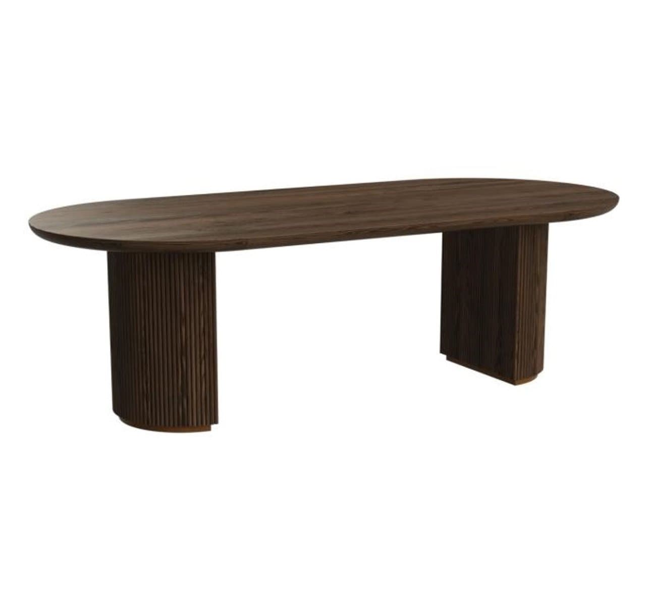 Eettafel Kingston bruin ovaal 280 cm - eiken en ijzer
