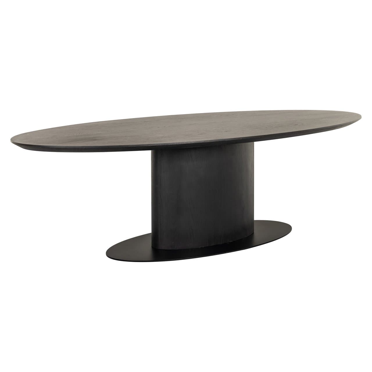 Eettafel Gordon ovaal dark coffee 300 cm – eiken en ijzer