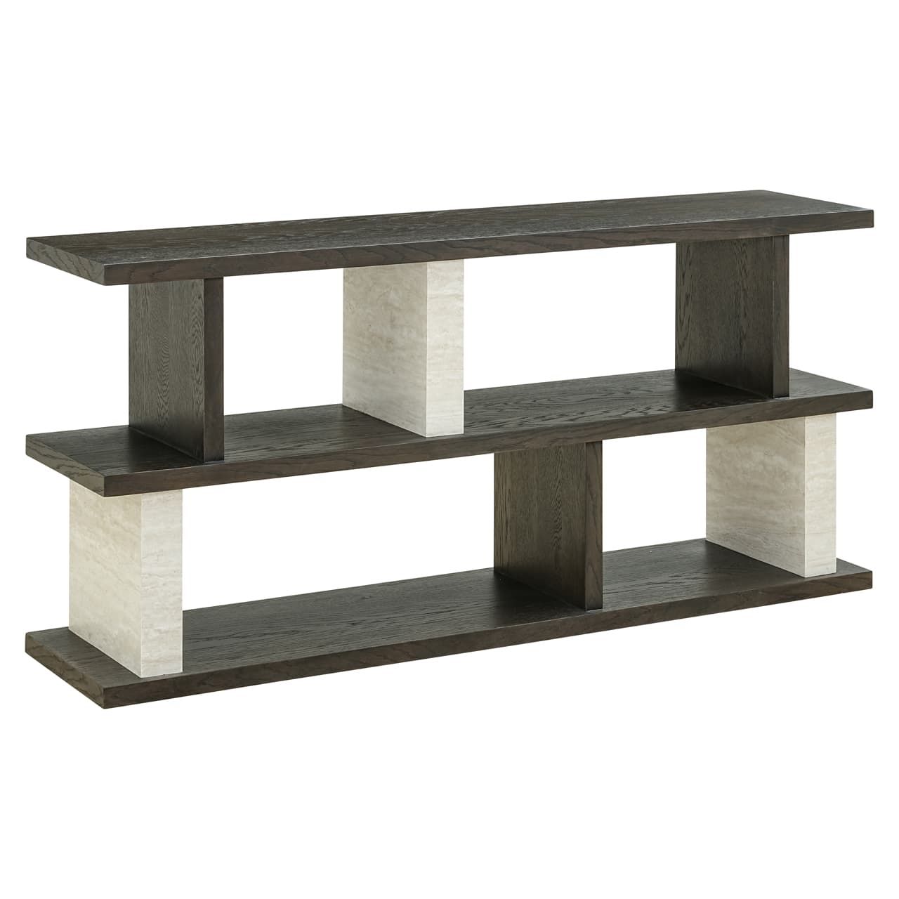 Console Waldorf brown met eiken fineer en steen 171 cm