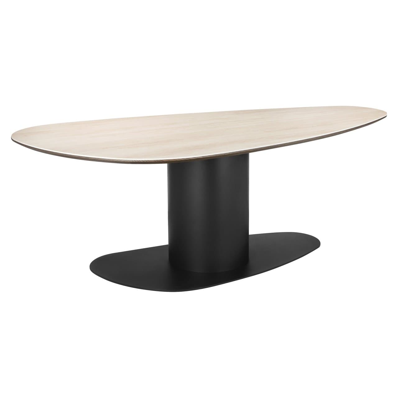 Eettafel Ritz keramiek travertin zwart metalen voet 220 cm