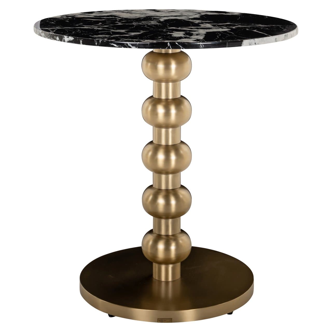 Bistrotafel Witlox zwart/goud met faux marmer blad 75 cm