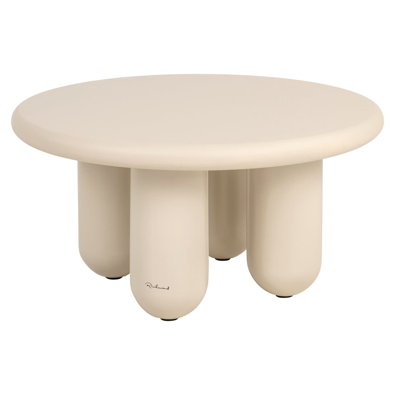 Salontafel Calma beige rond 80 cm - MDF met metalen onderstel