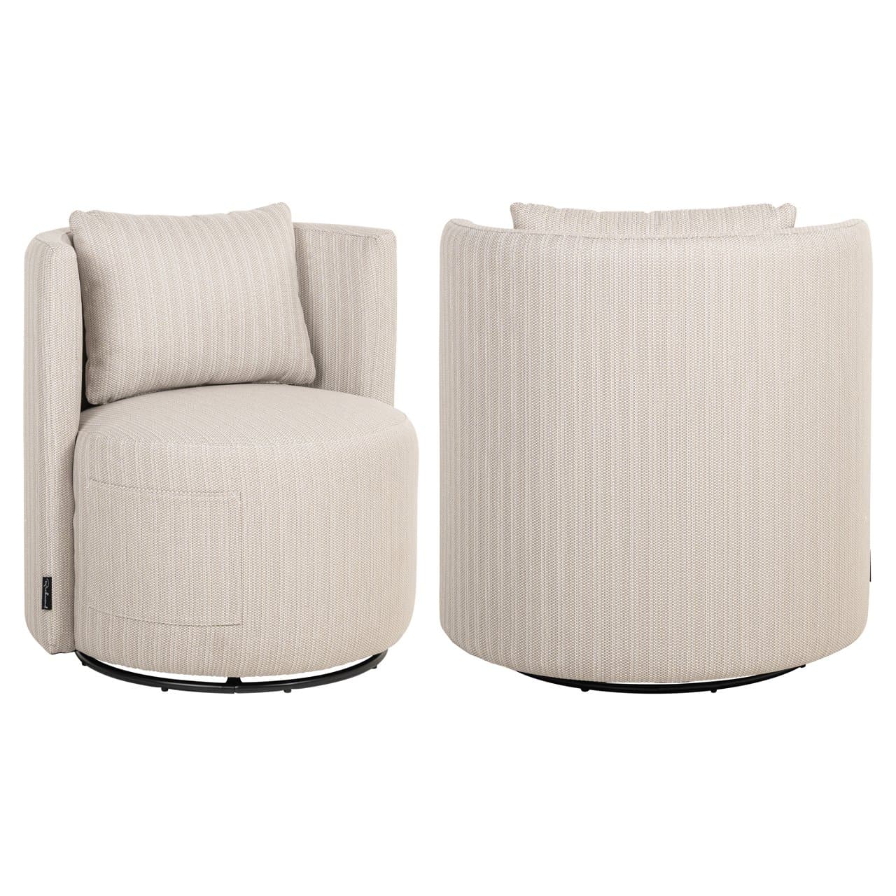 Outdoor eetkamerstoel Marlin beige swivel 62x79x80 cm