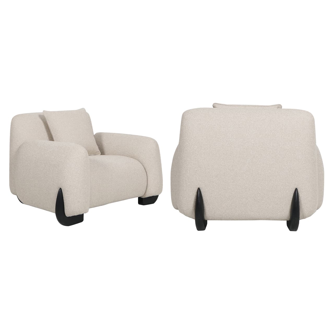 Lounge stoel Godiva biscotti 121x84 cm met kussen