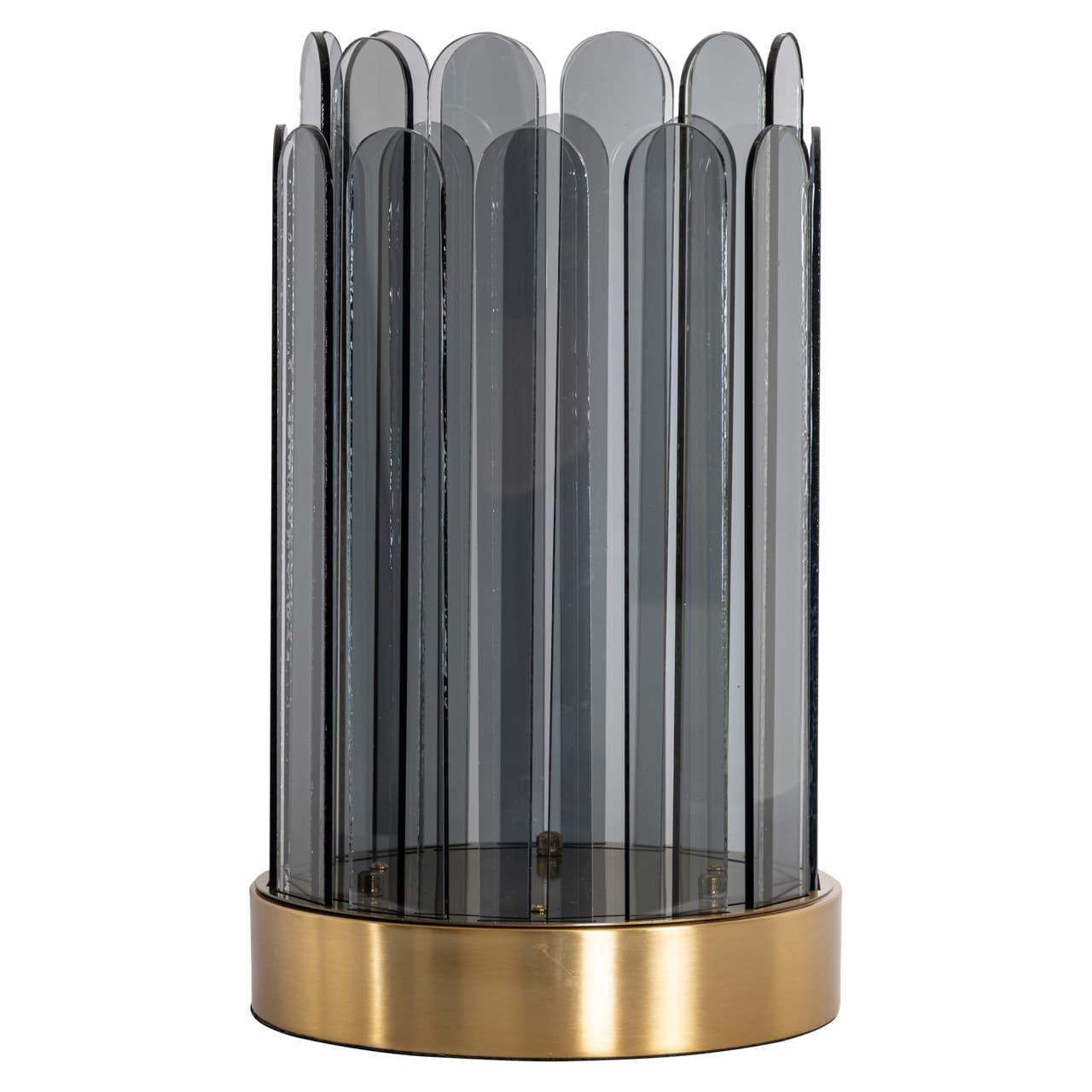 Windlicht Daisey smoke large - veiligheidsglas en messing 40 cm