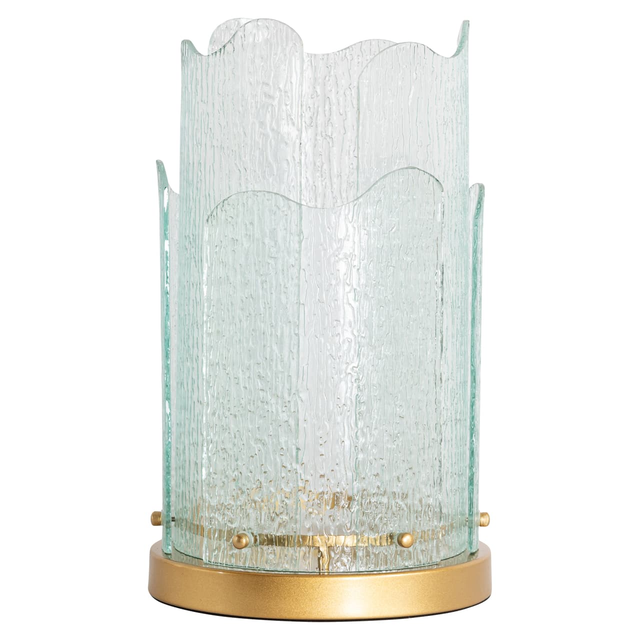 Windlicht Danila goud groot - glas en ijzer 40 cm