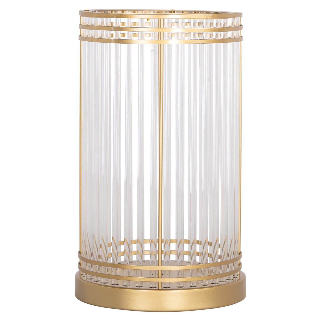 Windlicht Dyara goud met glazen staafjes 40 cm hoog