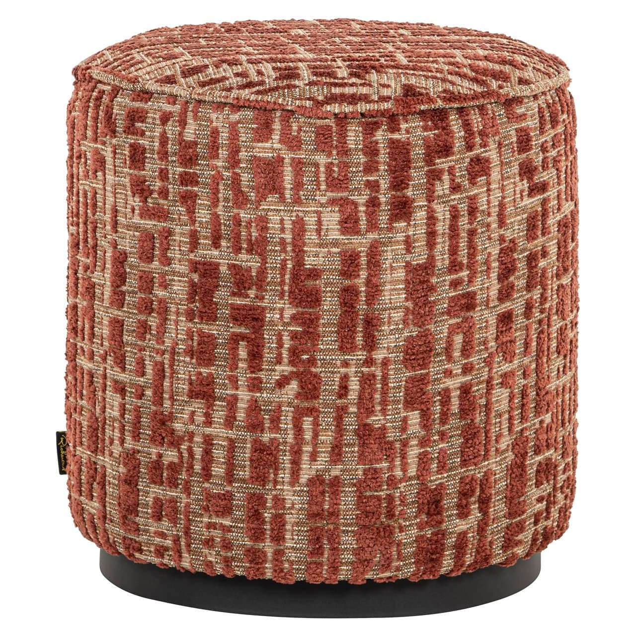 Poef Lexie terra dalia 45×47 cm – ronde voetenbank