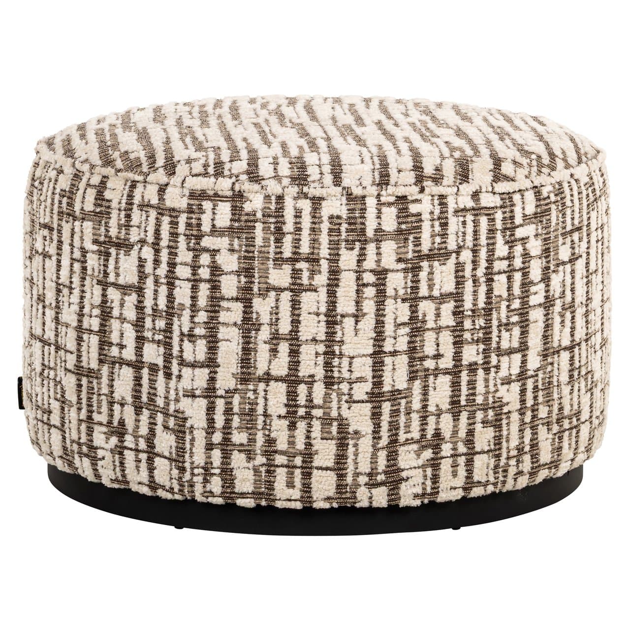 Poef Lexie cream dalia rond 70 cm - voetenbank en zitplek
