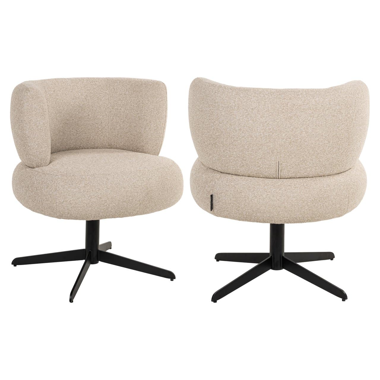 Draaistoel Alexis biscotti 100% polyester 78 cm hoog