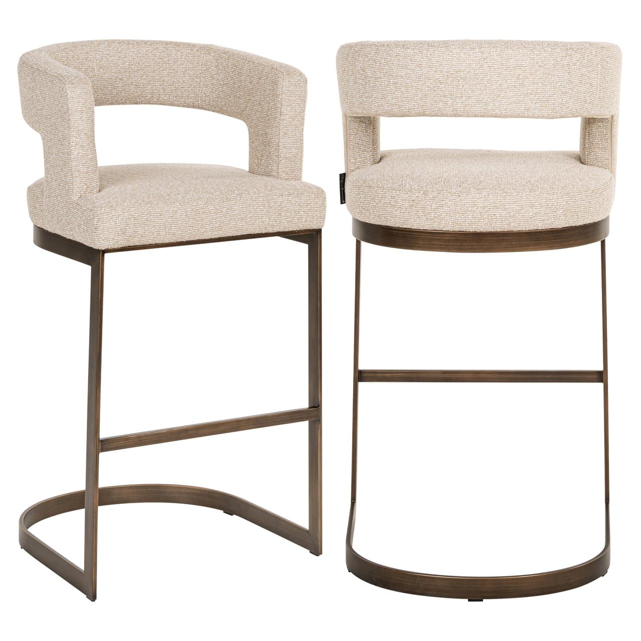 Barstoel Ellis biscotti met bronzen frame 101 cm