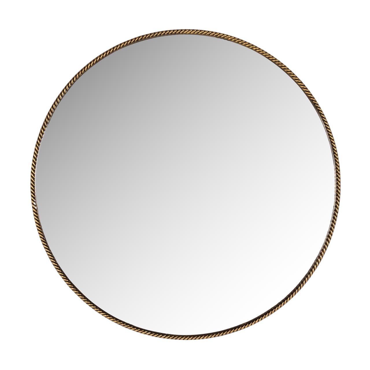 Ronde spiegel met gouden touwrand 70 cm diameter
