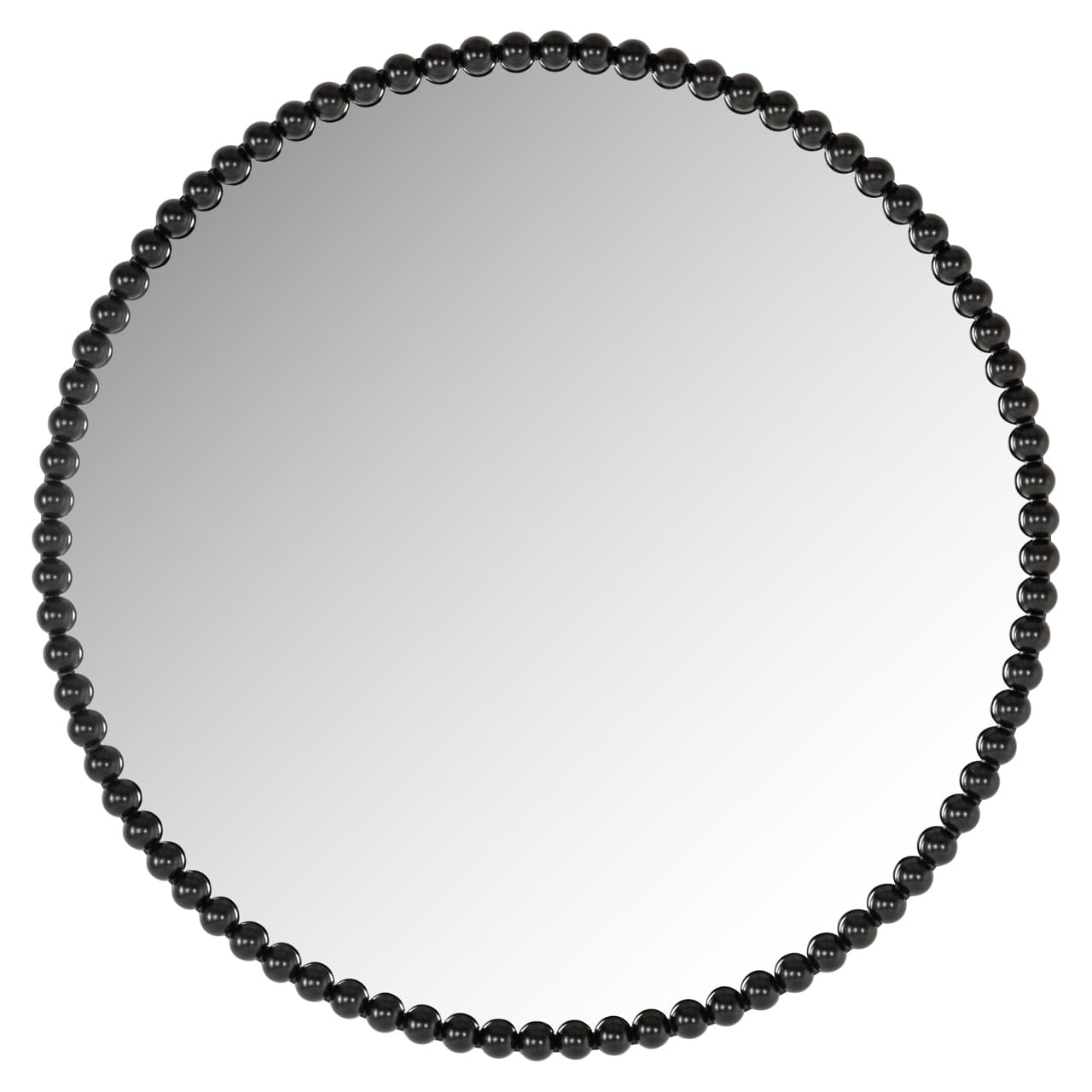 Spiegel Laureen rond zwart met bollenlijst 80 cm