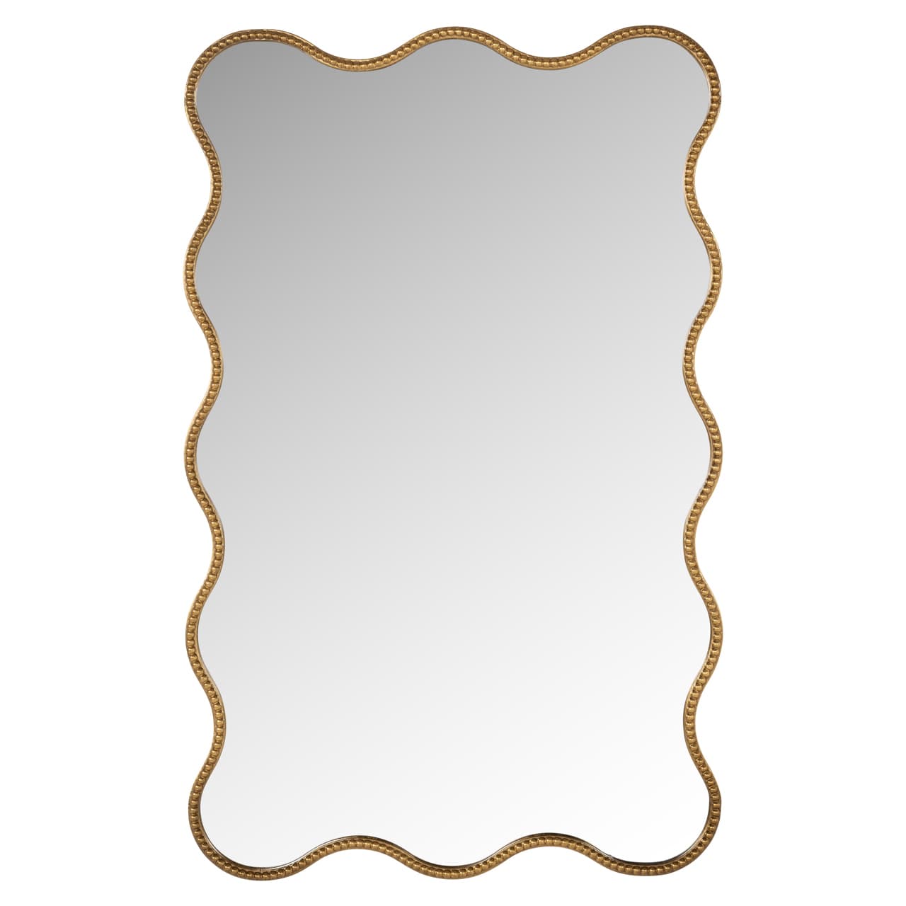 Spiegel Laurel goud met golvend beaded frame 96 cm