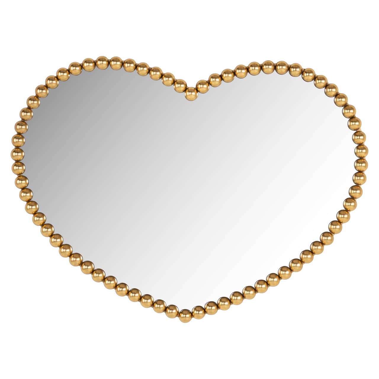 Spiegel hartvorm goud met kralen rand 60x80 cm