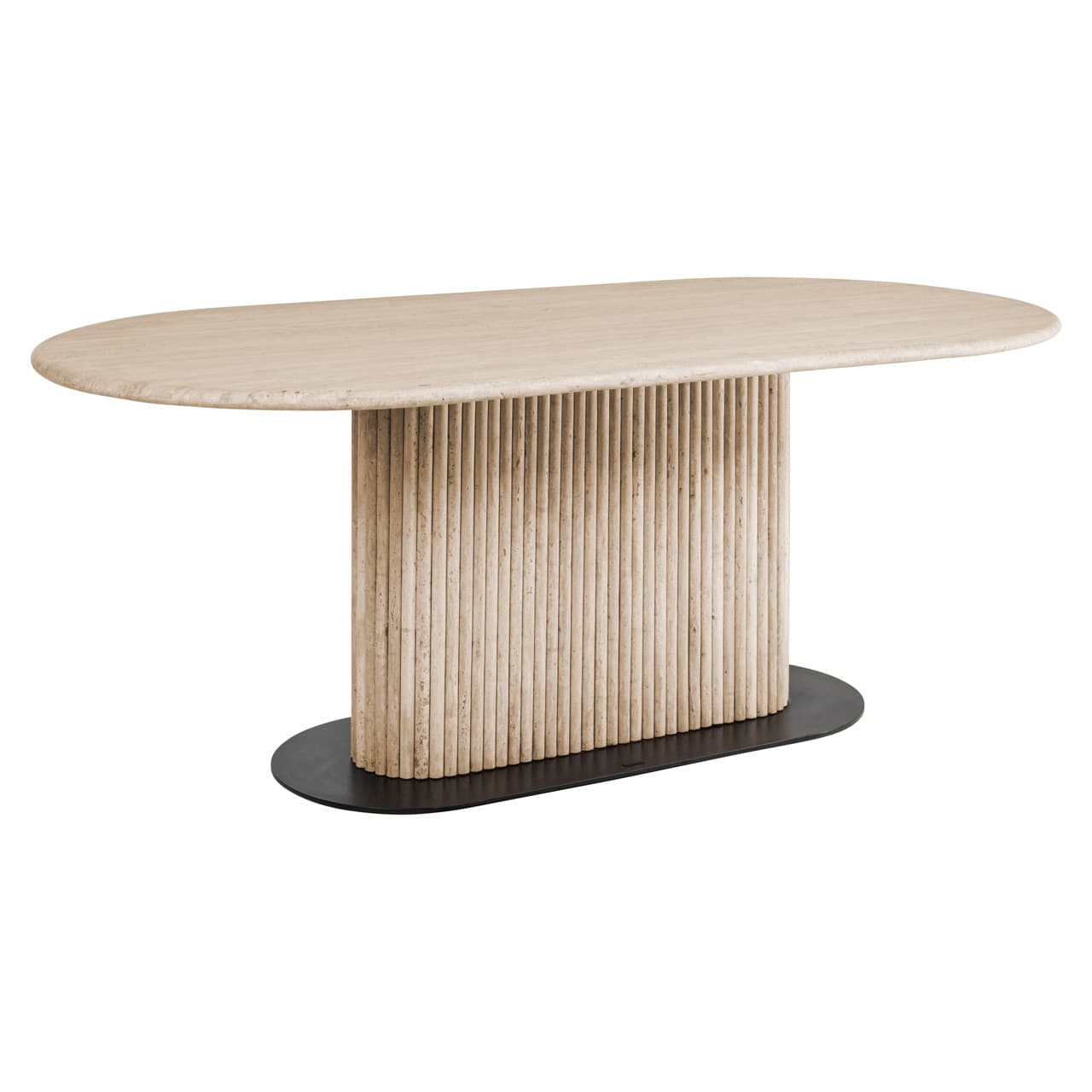 Eettafel La Cantera travertine ovaal 200 x 76 cm