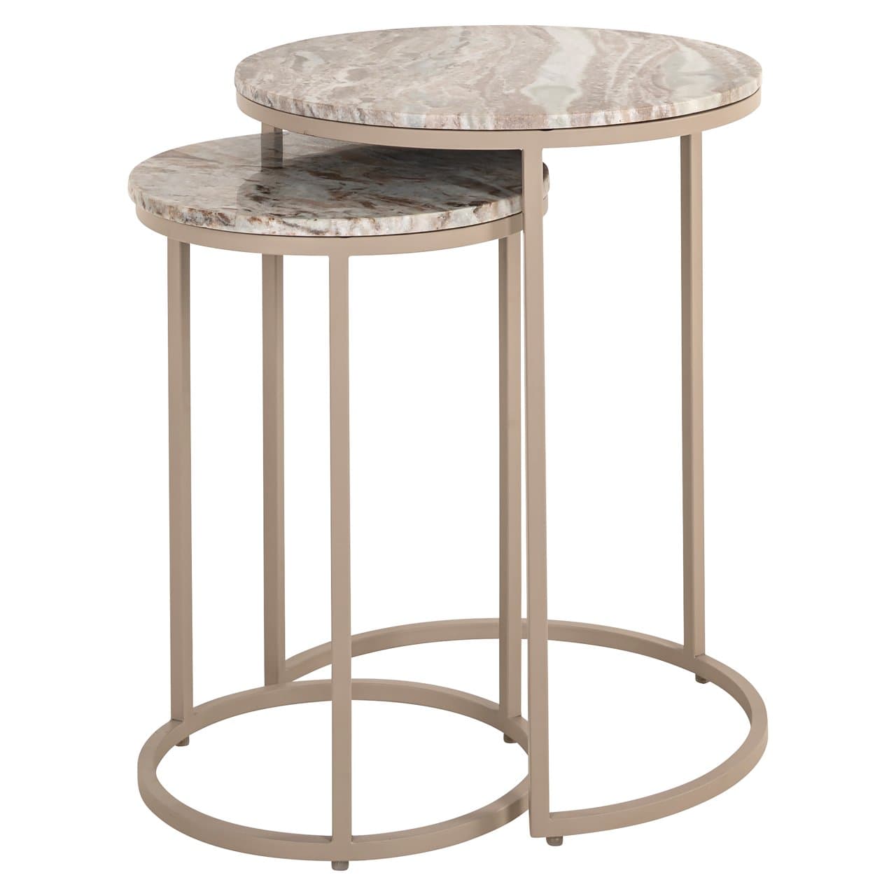 Bijzettafel set van 2 rond marmer clay - Fairfax collectie