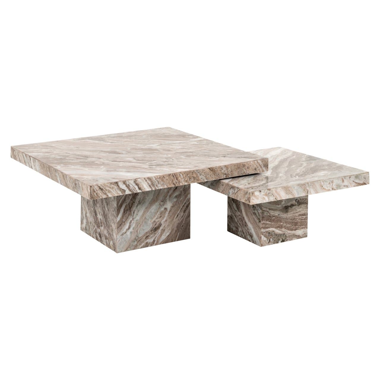 Salontafel Rashford set van 2 Toronto marmer blush beige