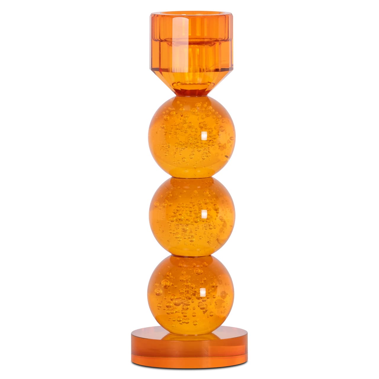 Kandelaar Raylan oranje glas small 24 cm hoog