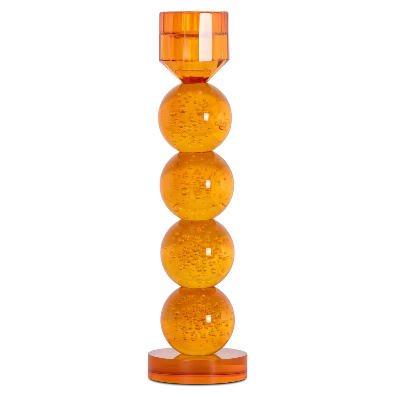 Kandelaar Raylan glas oranje 30 cm hoog