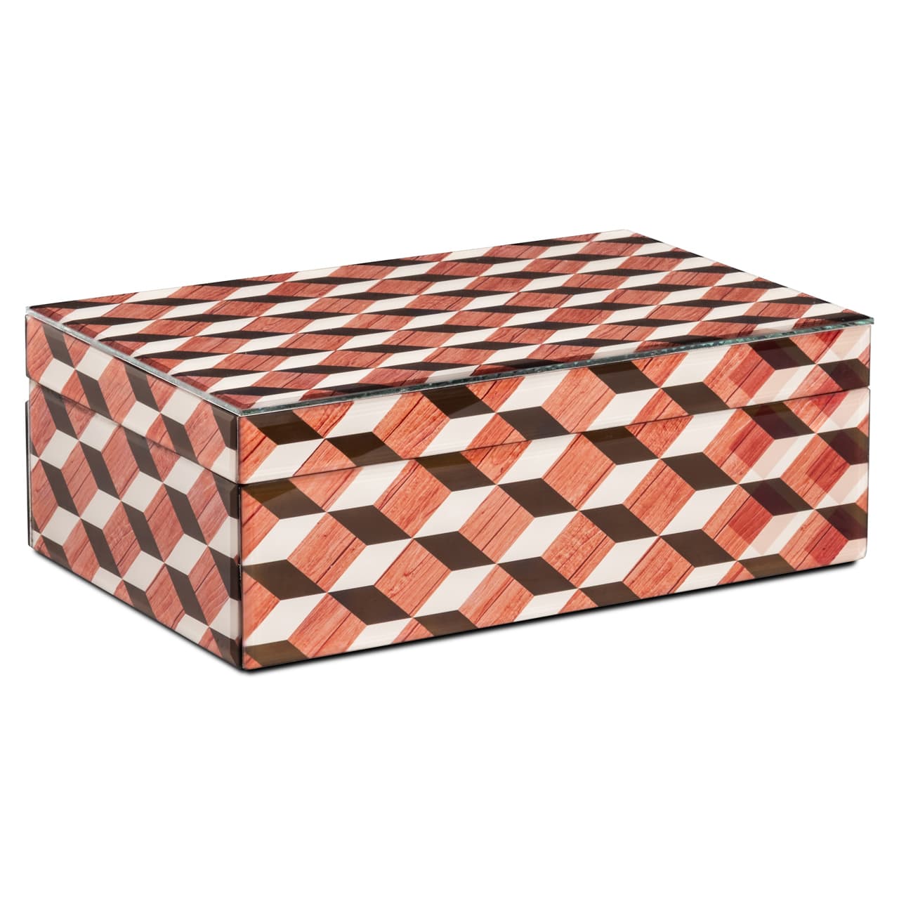 Opbergdoos Chady multicolor MDF en glas 28x10 cm
