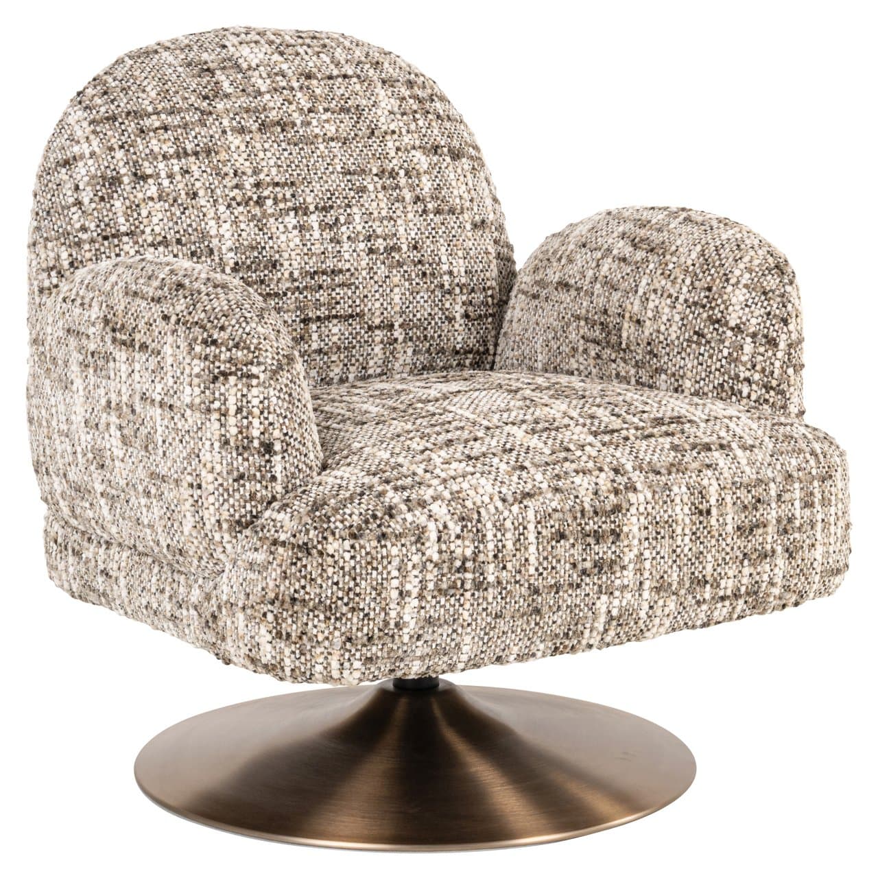 Lounge stoel Kagney draaibaar bekleed met brown omara stof