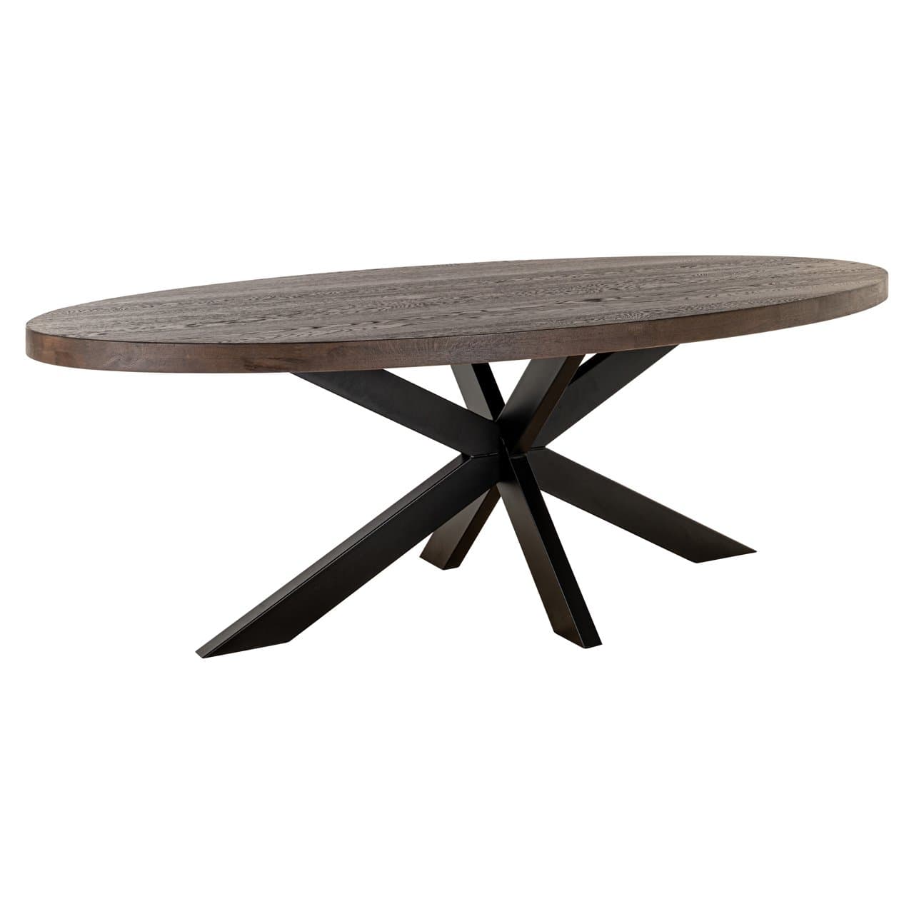 Eettafel Watson ovaal eiken dark brown 235 cm spinpoot
